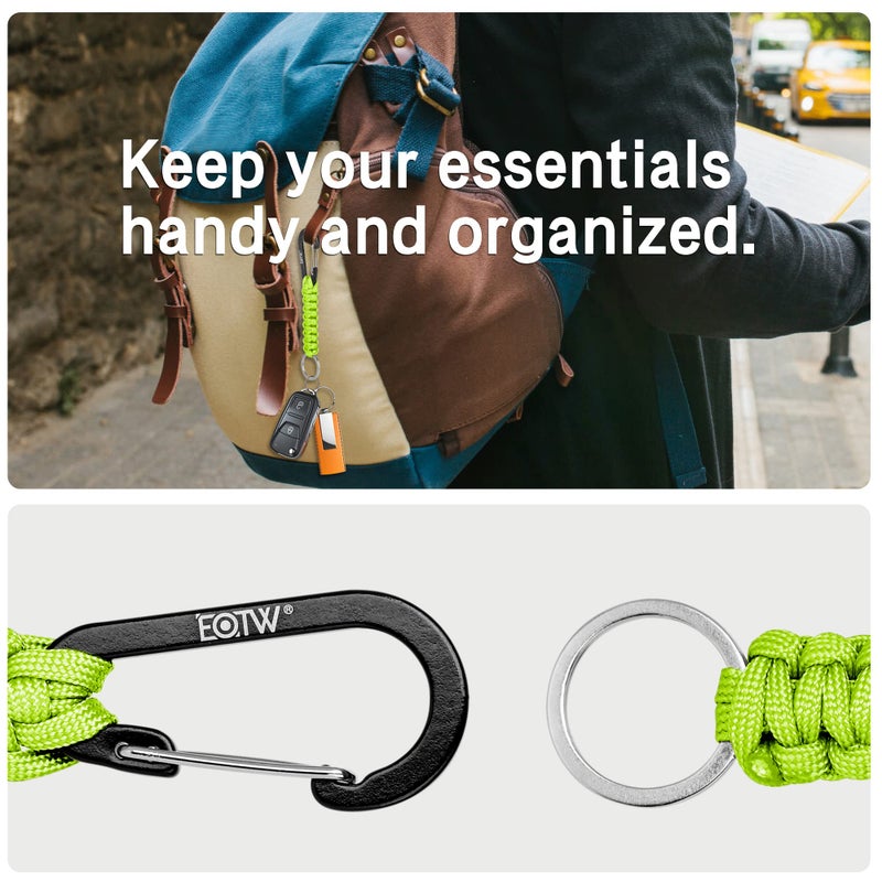 EOTW Carabiner Keychain, Small Carabiner Clip with Paracord Keychain Mini Aluminum D Ring Key Organizer - Image 4
